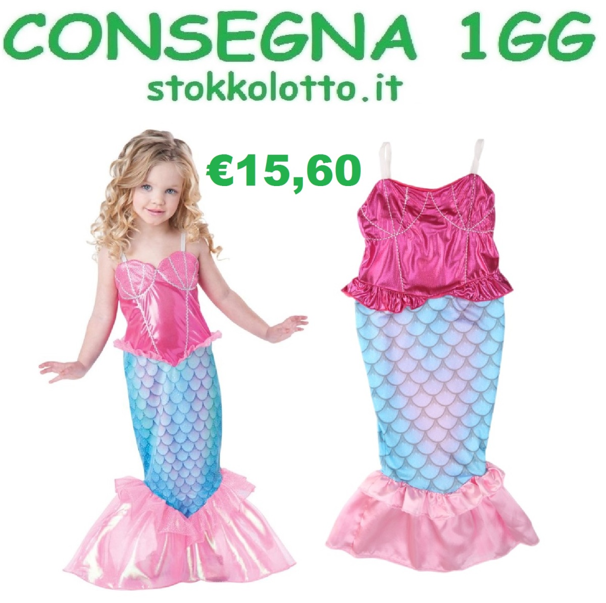 Costume principessa sirena per bambina